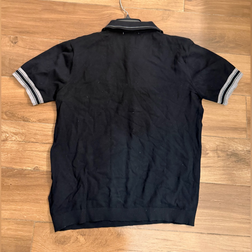 Prada Black Zip Polo Shirt with Logo Size M - Picture 2 of 6